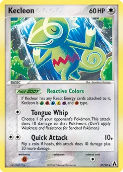 Kecleon Pokémon card, number 37