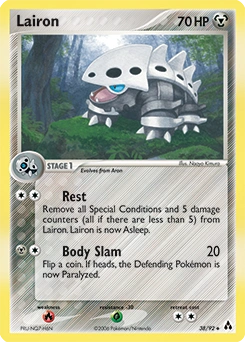 Lairon Pokémon card, number 38