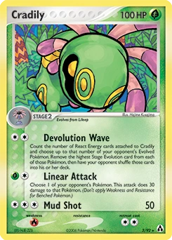 Cradily Pokémon card, number 3