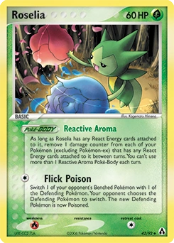 Roselia Pokémon card, number 42