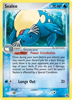 Sealeo Pokémon card, number 43
