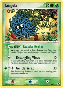 Tangela Pokémon card, number 44