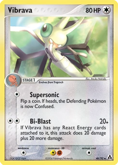 Vibrava Pokémon card, number 46