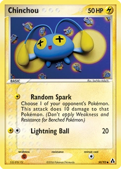 Chinchou Pokémon card, number 50