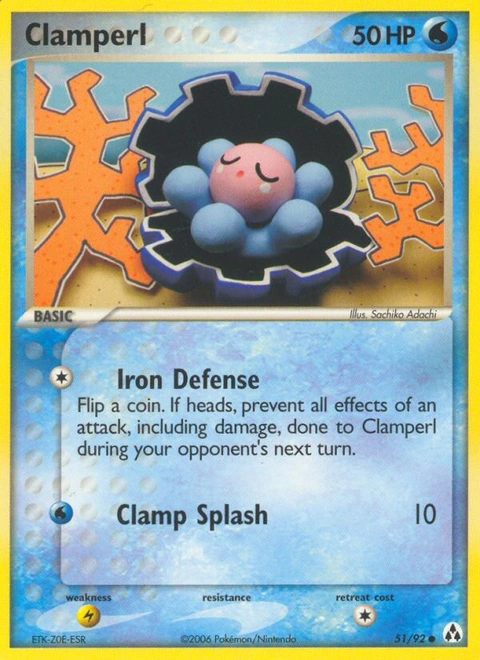 Clamperl Pokémon card from Legend Maker, number 51 (Standard print)