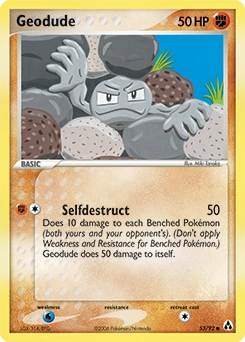 Geodude Pokémon card, number 53