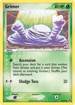 Grimer Pokémon card, number 54