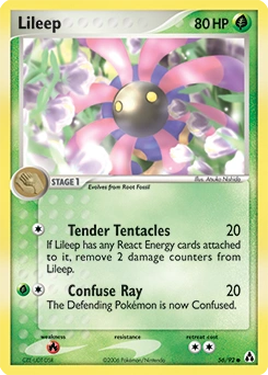 Lileep Pokémon card, number 56