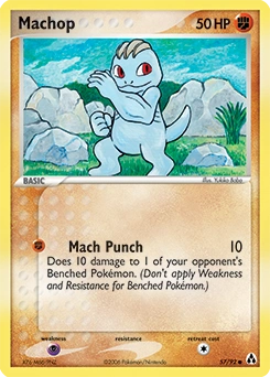 Machop Pokémon card, number 57