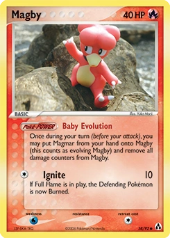 Magby Pokémon card, number 58
