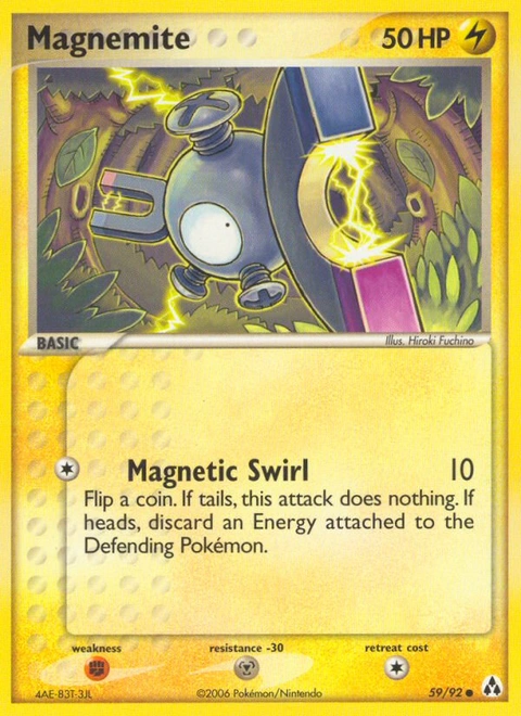 Magnemite Pokémon card from Legend Maker, number 59 (Standard print)