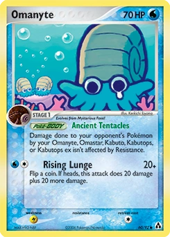 Omanyte Pokémon card, number 60