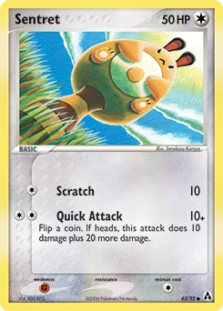 Sentret Pokémon card, number 62