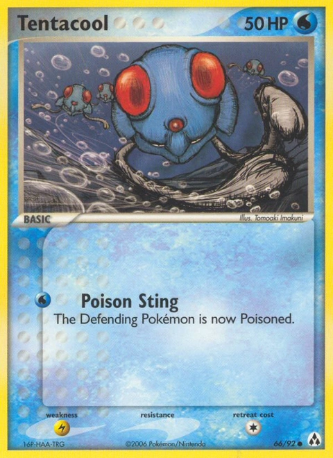 Tentacool Pokémon card from Legend Maker, number 66 (Standard print)