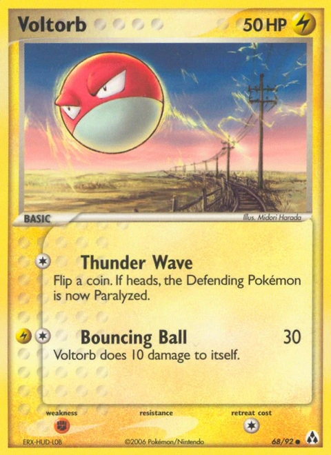 Voltorb Pokémon card from Legend Maker, number 68 (Standard print)