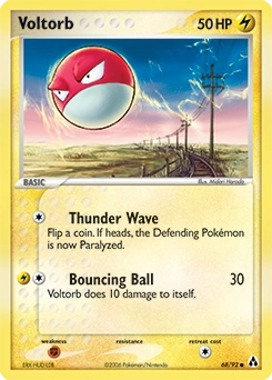 Voltorb Pokémon card, number 68