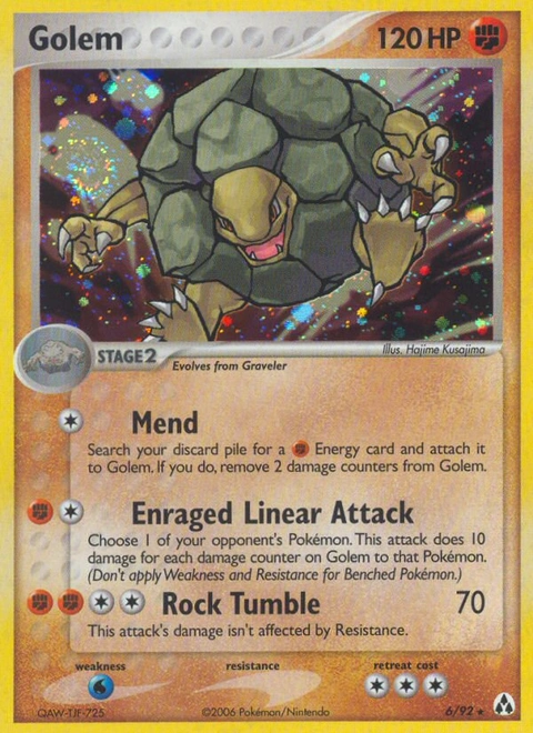 Golem Pokémon card from Legend Maker, number 6 (Standard (Deck Exclusive) print)