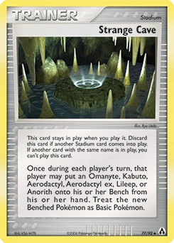 Strange Cave Pokémon card, number 77