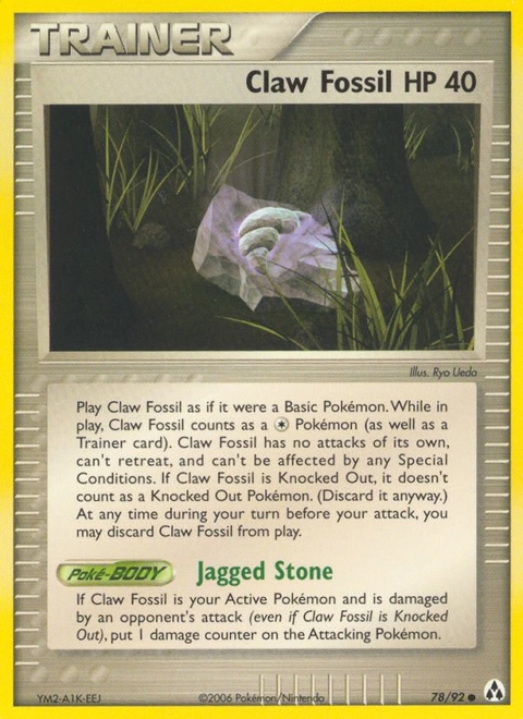 Claw Fossil Pokémon card from Legend Maker, number 78 (Standard print)