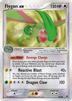 Flygon ex Pokémon card, number 87