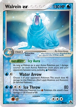 Walrein ex Pokémon card, number 89