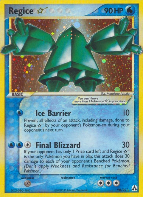 Regice ★ Pokémon card from Legend Maker, number 90 (Holo print)