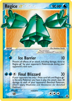 Regice ★ Pokémon card, number 90