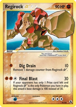 Regirock ★ Pokémon card, number 91
