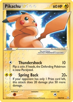 Pikachu ★ Pokémon card, number 104