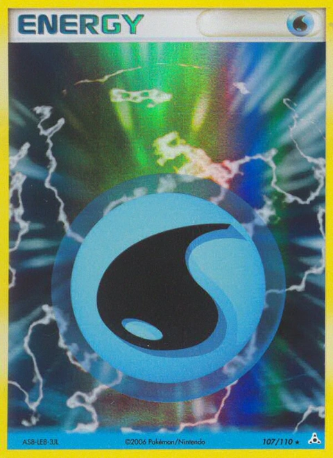 Water Energy Pokémon card from Holon Phantoms, number 107 (Holo print)