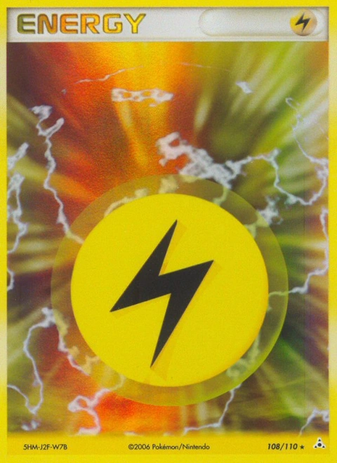Lightning Energy Pokémon card from Holon Phantoms, number 108 (Holo print)