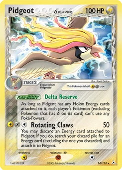 Pidgeot δ Pokémon card, number 14