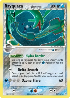 Rayquaza δ Pokémon card, number 16
