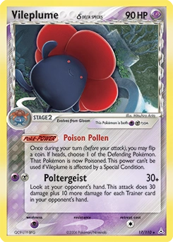 Vileplume δ Pokémon card, number 17