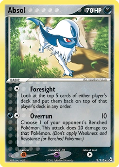 Absol Pokémon card, number 18