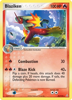 Blaziken Pokémon card, number 20