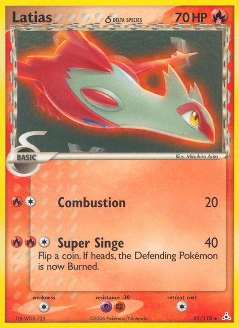 Latias δ Pokémon card from Holon Phantoms, number 21 (Standard print)