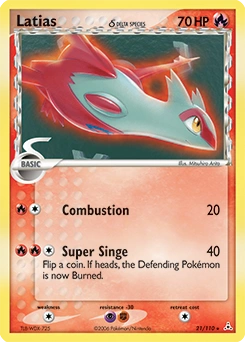 Latias δ Pokémon card, number 21