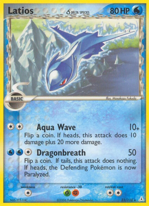 Latios δ Pokémon card from Holon Phantoms, number 22 (Standard print)