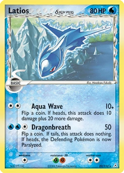 Latios δ Pokémon card, number 22