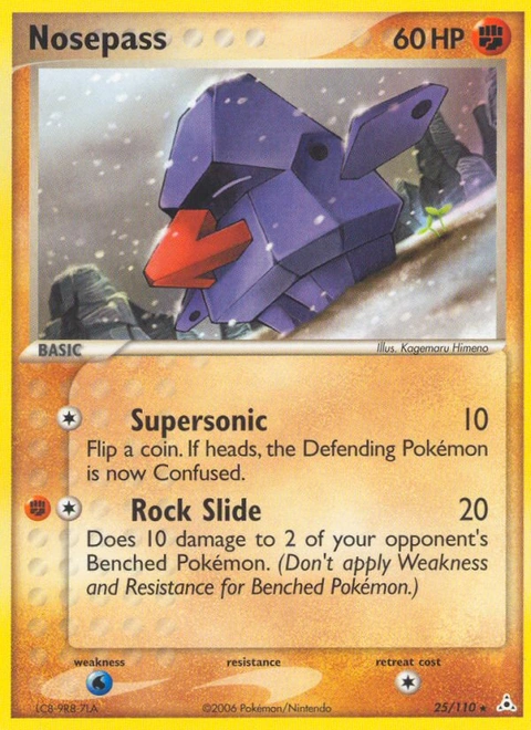 Nosepass Pokémon card from Holon Phantoms, number 25 (Standard print)