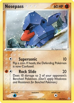 Nosepass Pokémon card, number 25