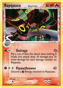 Rayquaza δ Pokémon card, number 26
