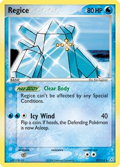 Regice Pokémon card, number 27