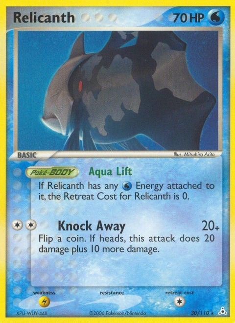Relicanth Pokémon card from Holon Phantoms, number 30 (Standard print)