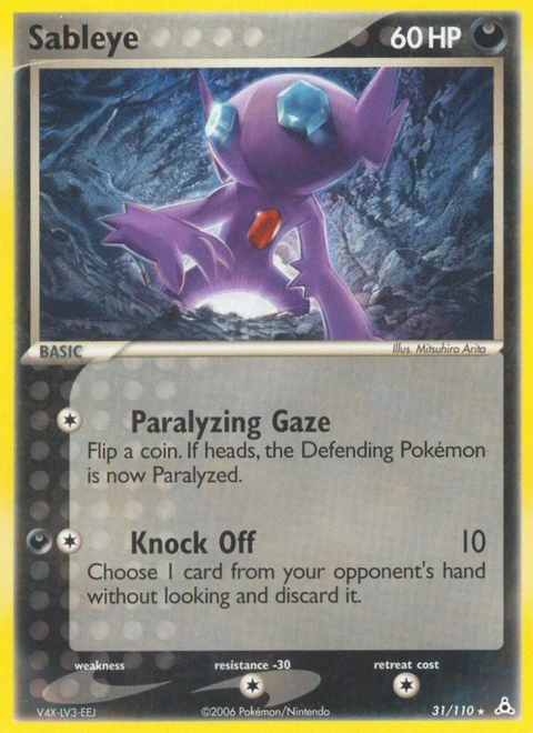 Sableye Pokémon card from Holon Phantoms, number 31 (Standard print)
