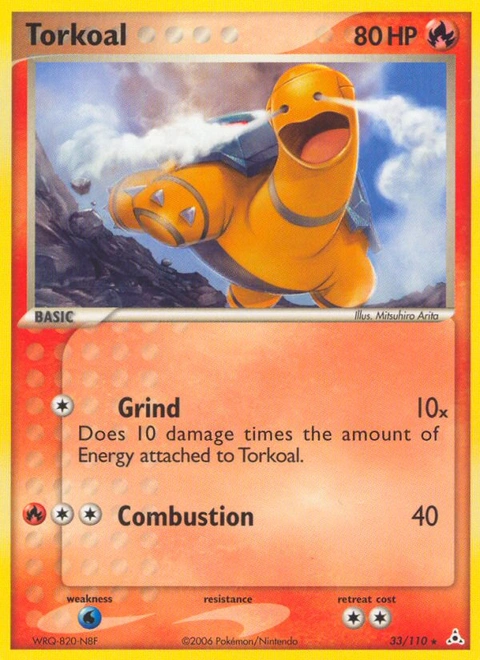 Torkoal Pokémon card from Holon Phantoms, number 33 (Standard print)
