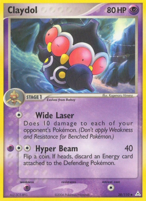 Claydol Pokémon card from Holon Phantoms, number 38 (Standard print)