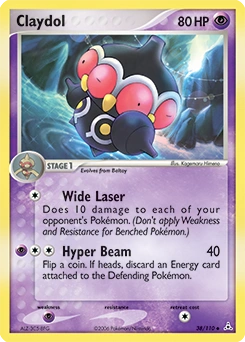 Claydol Pokémon card, number 38