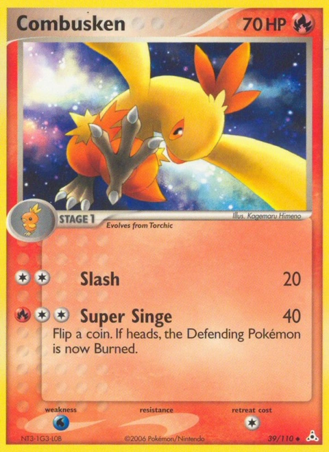 Combusken Pokémon card from Holon Phantoms, number 39 (Standard print)